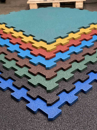 Резиновое покрытие "Спорт Puzzle" — 10 мм